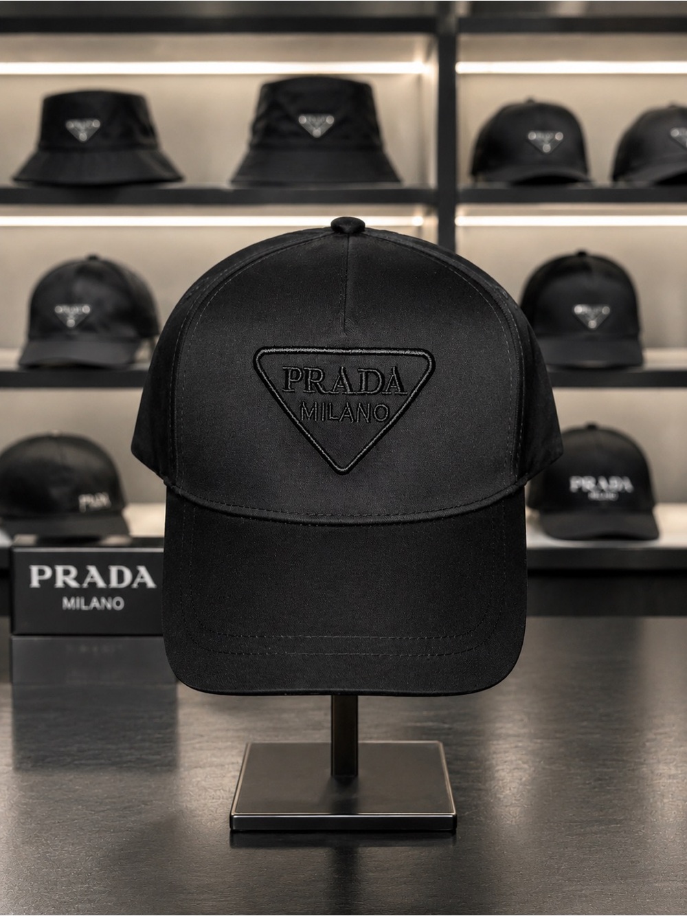 Prada baseball cap unisex Embossed Triangle Logo Cap